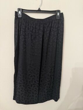 Black Women's Jacquard Midi Skirt 100% silk